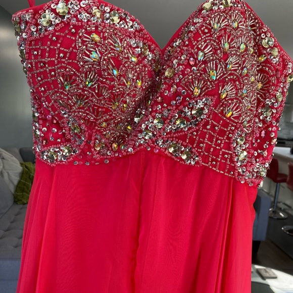 Pink and orange prom/grad dress with train - Picture 15 of 15